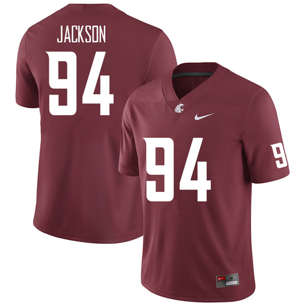 Men #94 Brennan Jackson Washington State Cougars College Football Jerseys Sale-Crimson